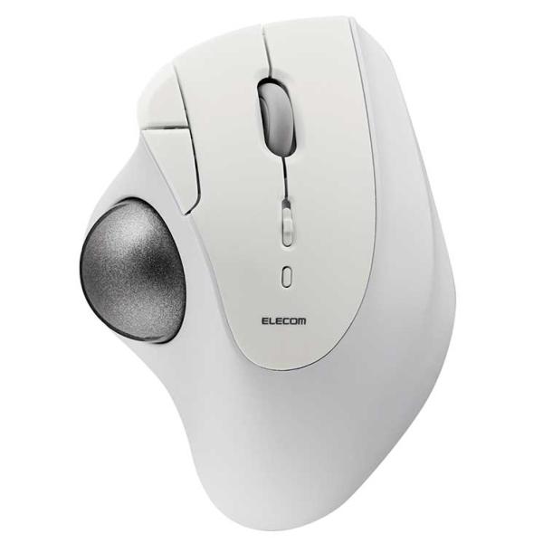 トラックボール マウス Bluetooth 5ボタン ベアリングユニット エルゴノミクス 【 Windows 11 / 10 Android macOS iOS iPadOS ChromeOS 各種対応 】 ホワイト
