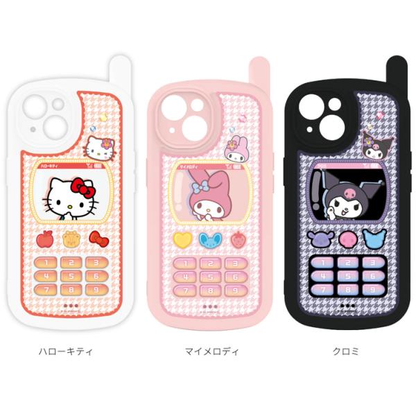 サンリオ iPhone15 iPhone14 ケース カバー レトロ ガラケー デザイン