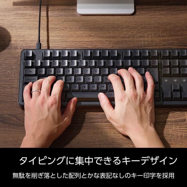 キーボード 有線 着脱式USBケーブル 赤軸 リニア メカニカル テンキー付き 【 WindowsOS macOS ChromeOS パソコン 等対応 】 Leggero ブラック ELECOM