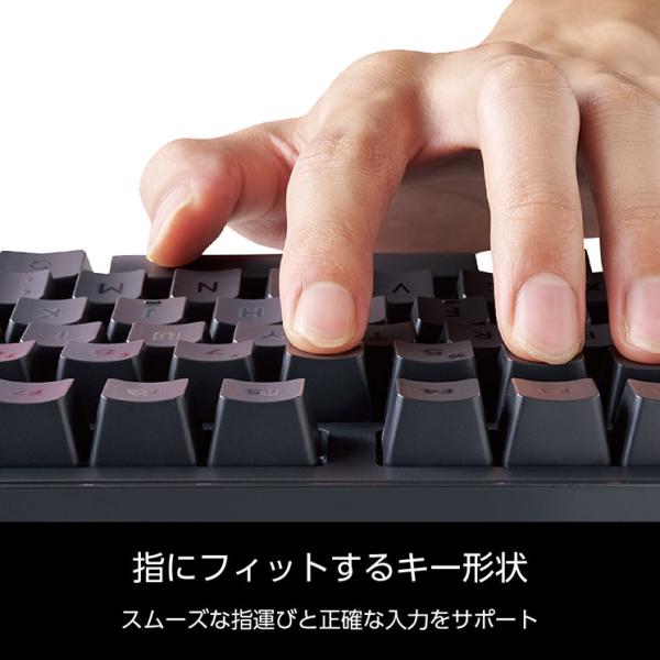 キーボード 有線 着脱式USBケーブル 赤軸 リニア メカニカル テンキー付き 【 WindowsOS macOS ChromeOS パソコン 等対応 】 Leggero ブラック ELECOM
