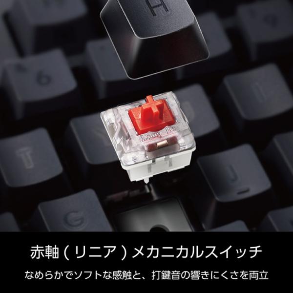キーボード 有線 着脱式USBケーブル 赤軸 リニア メカニカル テンキー付き 【 WindowsOS macOS ChromeOS パソコン 等対応 】 Leggero ブラック ELECOM