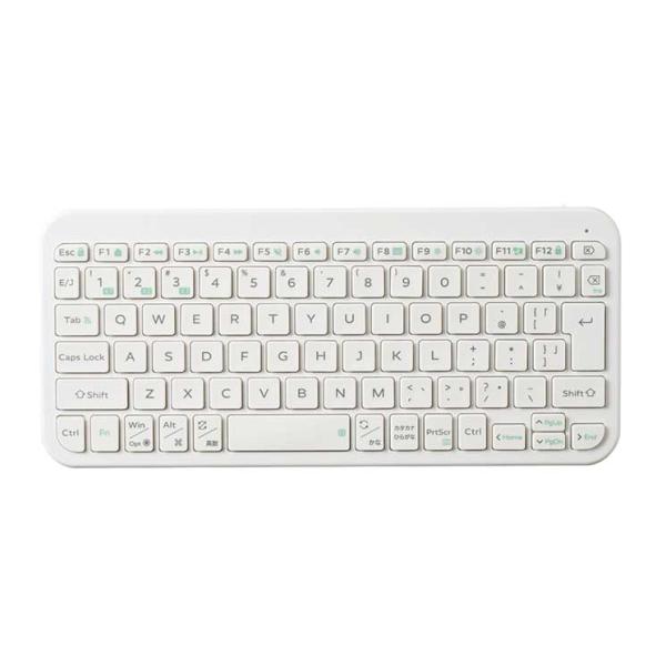 ワイヤレス キーボード Bluetooth 無線 パンタグラフ テンキーレス コンパクト 薄型 軽量 電池式 マルチペアリング(3台) 日本語配列 Slint ホワイトの通販は