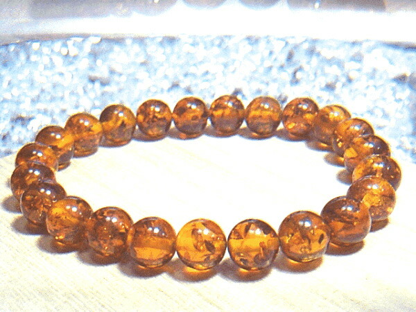 【送料無料】ブレスレット・コハク（琥珀）アンバー ・パワーストーン風水開運水晶の通販は 8,778円
