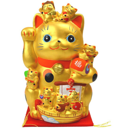 縁起物 大きい 招き猫 ♀商売繁盛 良縁