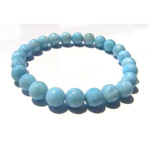 NO-26 【送料無料】 高品質　【4Ａグレード】　8mmラリマーブレスレット  レアストーンビーズ/水晶/パワーストーン/天然石/風水グッズ/ブルーペクトライト/