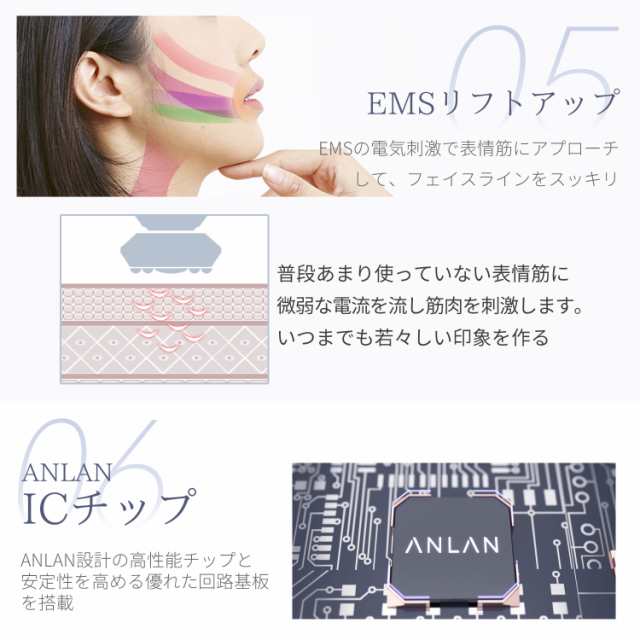 RF温冷美顔器 RF美顔器 温冷美顔器 イオン美顔器 ラジオ波 EMSリフトケア独自開発の６極電極から