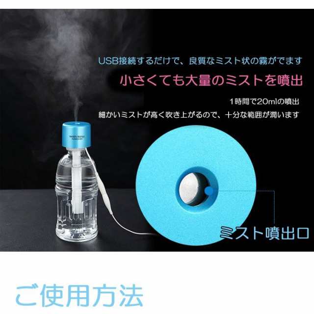 ゆうメール送料無料】ＵＳＢ ペットボトル キャップ型 ミニ加湿器