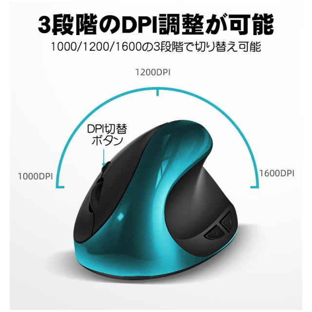 ワイヤレス 縦型マウス エルゴノミックマウス 人間工学設計 2.4GHz無線