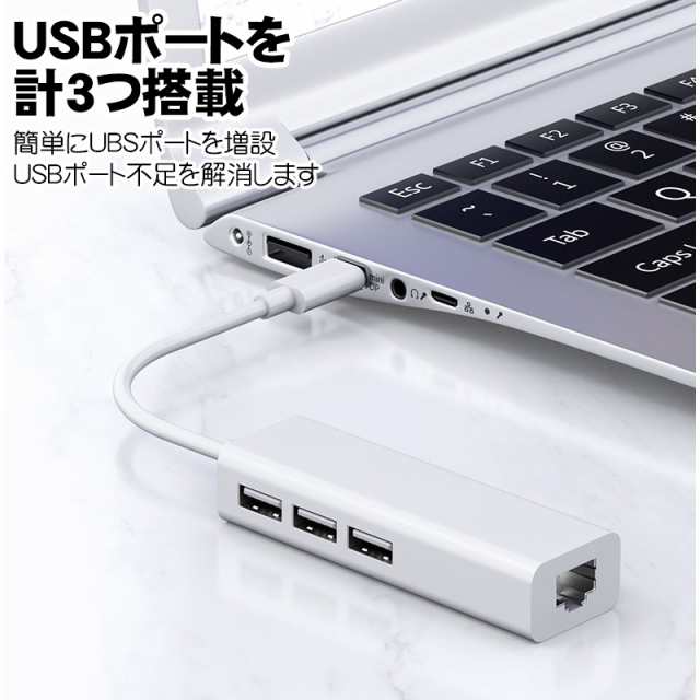 4in1 OTG変換アダプター 【アウトレット商品】 有線LAN×1 USB×3 選べる接続端子 USB-A Type-C USBハブ USB増設  有線インターネット接続｜au PAY マーケット