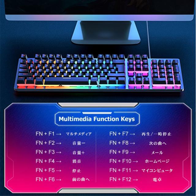 ゲーミングキーボード マウスセット [GX300] 有線 使いやすい 打ち 