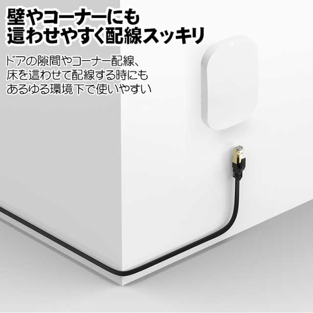 LANケーブル カテゴリー8 40Gbps 2000MHz 3m - ケーブル