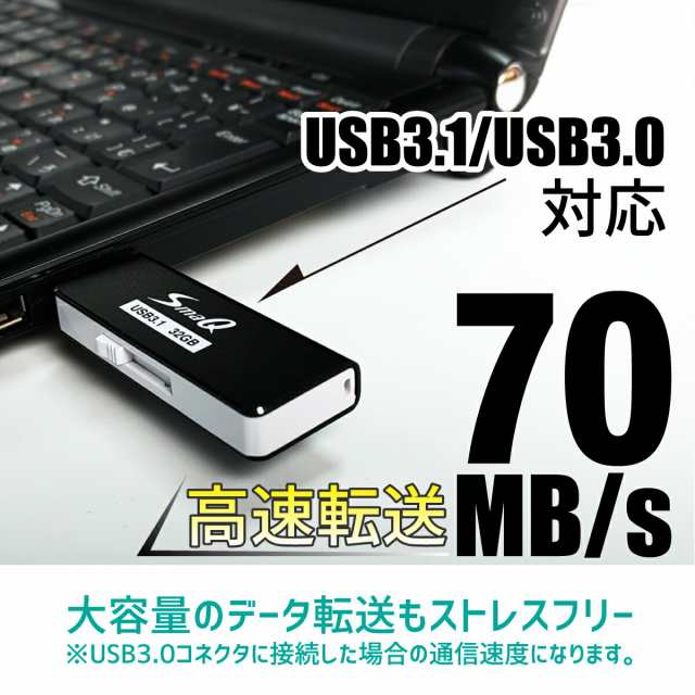 USBメモリ 32GB USB3.2 Gen1 超小型 コンパクト メモリー フラッシュ ドライブ メモリスティック 高速データ転送 キャップ式 600-3UP32GW