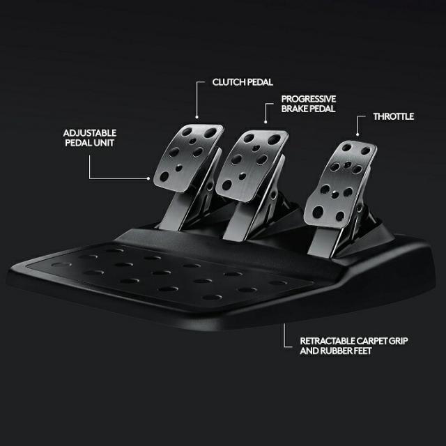 ハンコン Logitech G29 Driving Force ステアリングホイール＆ペダル ロジテック ドライビングフォース 臨場感 カーレース レーシングゲーム ステアリング型 コントローラー ハンドル レーシングホイール ゲーム PC PS5 PS4 並行輸入品