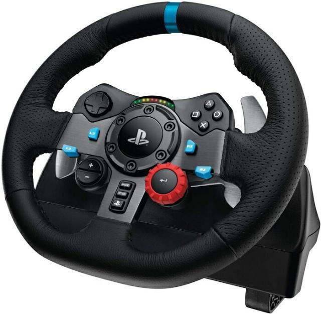 ハンコン Logitech G29 Driving Force ステアリングホイール＆ペダル ロジテック ドライビングフォース 臨場感 カーレース レーシングゲーム ステアリング型 コントローラー ハンドル レーシングホイール ゲーム PC PS5 PS4 並行輸入品