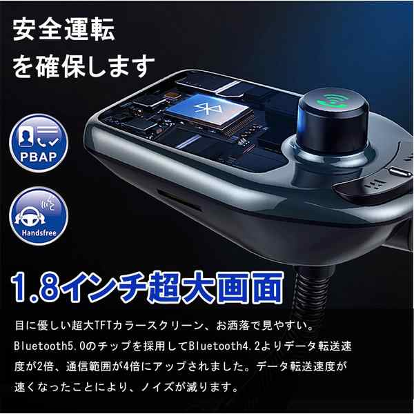 Fmトランスミッター Bluetooth 高音質 シガーソケット Usb Aux カーチャージャー 車載充電器 Iphone Android 12v 24vの通販はau Pay マーケット ミソラ雑貨屋 Au Pay マーケット店