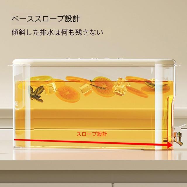 冷蔵庫ポット 麦茶ポット 冷水筒 コールドケトル 蛇口付き 冷水ポット プラスチック ティーポット 水筒 おしゃれ キッチン用品 軽量 丈夫 大容量 横置き 4L 飲料水 お茶 炭酸 洗いやすい 耐冷耐熱 漏れ防止 透明 家庭用 送料無料_6