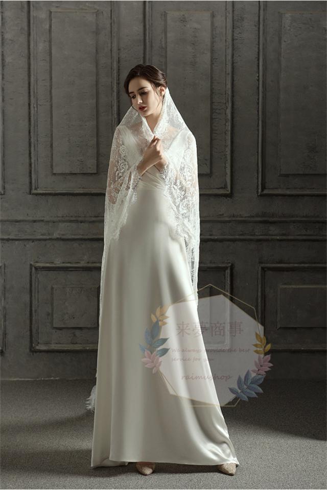 大きいサイズ ウェディングドレス ロング Vネック ブライダルドレス パフスリーブ お姫様 ホワイトドレス 結婚式 フォーマル ロングドレス 披露宴 深いVネック ウェディングドレス ロングスリーブ シースルー シンプル