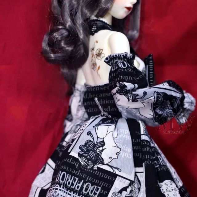 アイボリー×レッド WY134 BJD 1/3 ドール衣装 ヒップホップスタイル 4