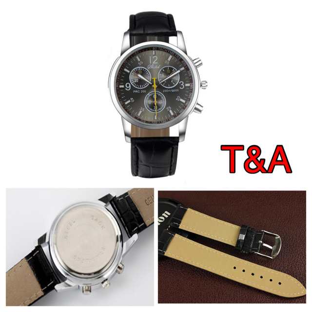 4 腕時計 時計 メンズ 高品質 レザーベルト レザー 革 ベルト アナログ ...
