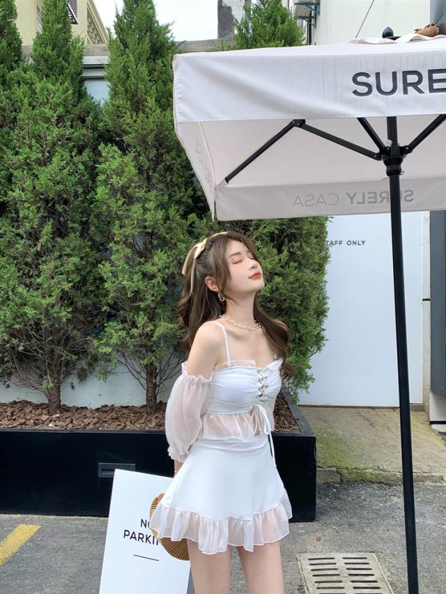 上下セット 水着レディース 体型カバー Meily 水着 ワンピース型 ショートスカートサロペット水着 バンドゥ 水着 韓国風 代30代 可愛いの通販はau Pay マーケット Meily Closet