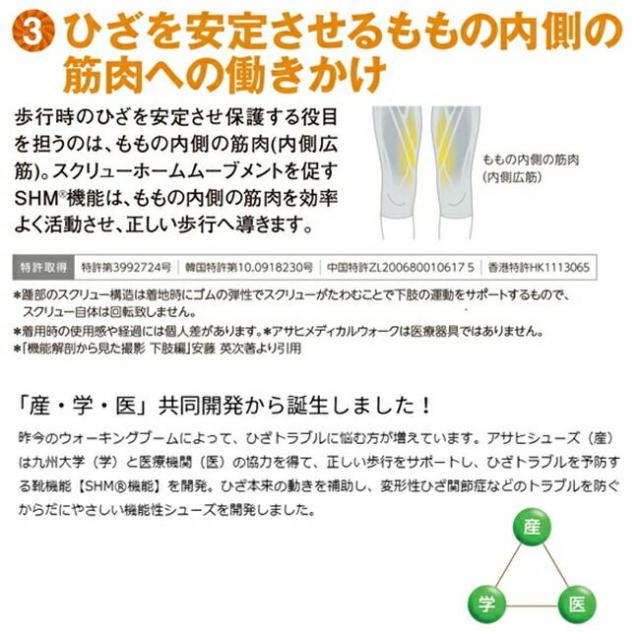 アサヒ メディカルウォーク MS-L KV7719 ひざへの底力 SHM機能つき ウォーキングシューズ メッシュ スニーカー レディース 22.0-25.0cm 4E 幅広 アサヒ 靴 ASAHI_3