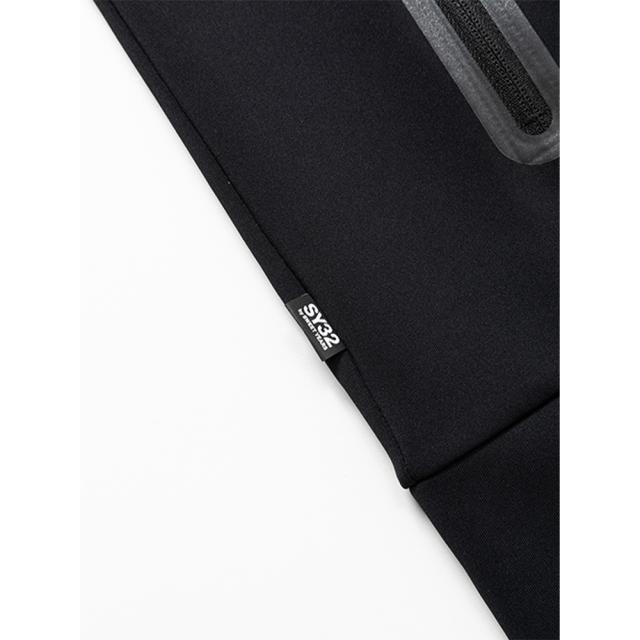 SY32 メンズ パーカー ダブルニット エンブロイダリー ロゴ ジップ