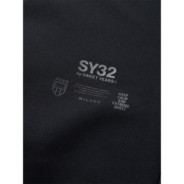 SY32 メンズ パーカー ダブルニット エンブロイダリー ロゴ ジップ