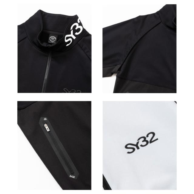 SY32 ゴルフウエア ジャケット ブエルタ ジップ アップ スウェット ジャケット SYG-23A014 VUELTA ZIP UP SWEAT JK メンズ ウエア 全2色 ブラック ホワイト スウェット SY32 ゴルフウエア ジャケット ブエルタ ジップ アップ スウェット