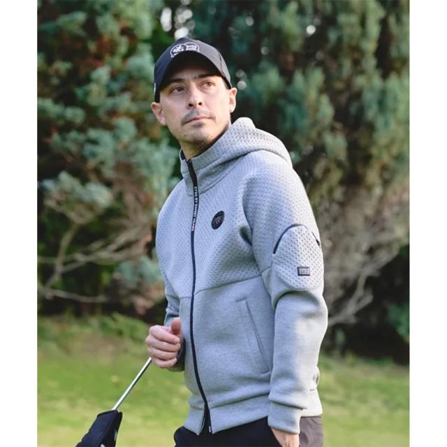 SY32 ゴルフウエア パンチング ジップアップ フードパーカー SYG-24S07