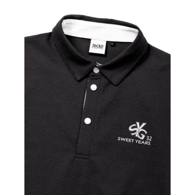 SY32 ゴルフウエア ポロシャツ バブル JQ QD カラー シャツ SYG-25S027 吸水速乾 高耐久性 BUBBLE JQ QD COLLAR SHIRTS エスワイサーティトゥバイスィートイヤーズ メンズ ブラック ホワイト ブルー M L XL_6