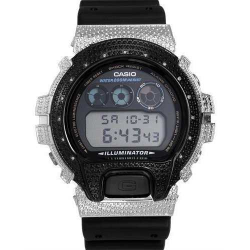 g-shock カシオ腕時計 Gショック 天然ダイヤモンドカスタム DW-6900-1VCT ジーショック CASIO メンズ シルバー×ブラックベゼル