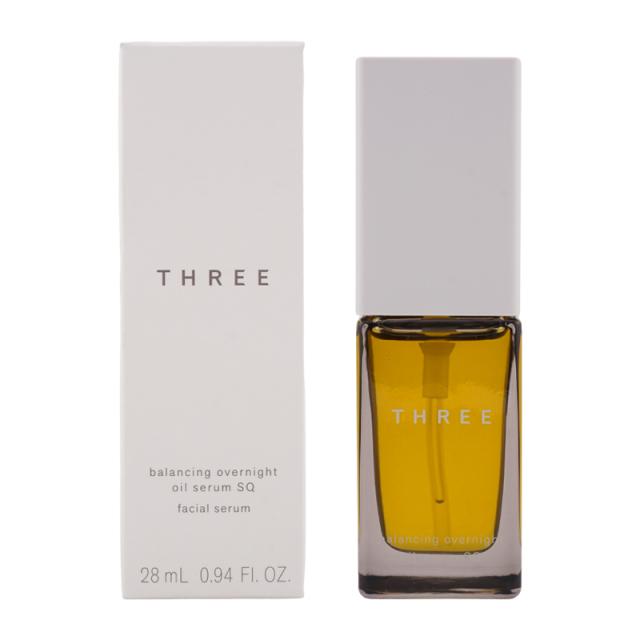THREE スリー バランシング オーバーナイト オイルセラム SQ 28mL 美容液  保湿 ハリ 乾燥 オイル美容液  [ギフトラッピング対応]