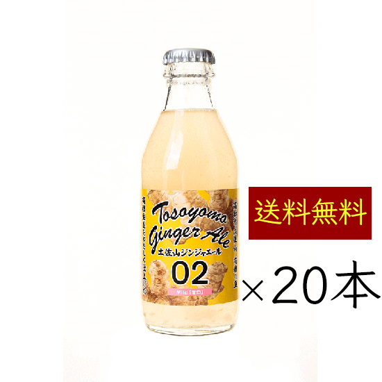 【送料無料 有機JAS認定 オーガニック生姜使用】土佐山ジンジャーエール 02 Mild 甘口 200ml 瓶 20本 ケース ｜ 本格派 有機生姜使用 ご当地 ジンジャーエール ジンジャエール Ginger Ale GingerAle ｜ 高知県 オーガニック ｜ シャンディーガフ 割り材の通販は 8,210円