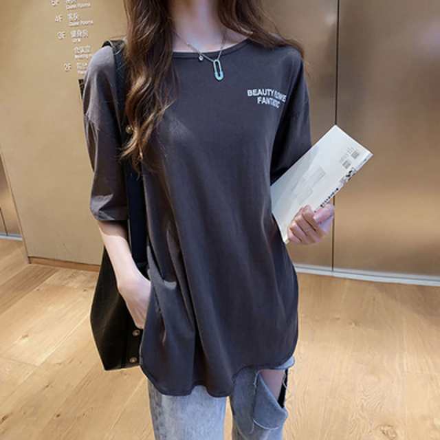 ゆったり Tシャツ レディース 半袖 カットソー プルオーバー ビッグ