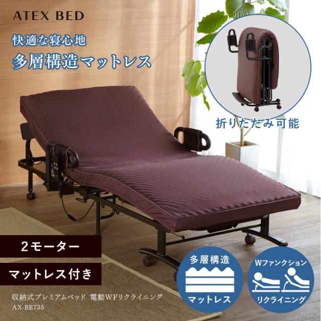 収納式プレミアムベッド 電動WFリクライニングベッド AX-BE735