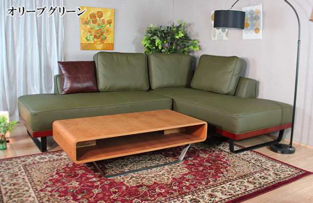 人気新品 高級本革カウチソファ エメラルドグリーン ecousarecycling.com