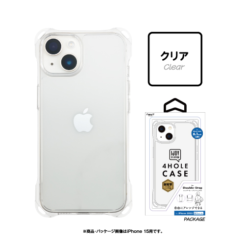 iPhone15 iPhone15Pro 対応 4ホールケース i37F-RiJS /クリア ブルー