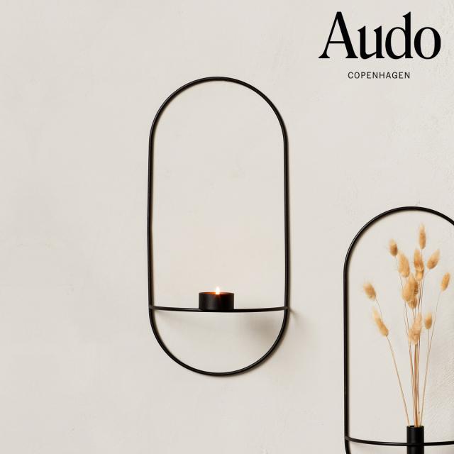 ［ Audo Copenhagen POV オーバルティーライトキャンドルホルダー ブラック ］キャンドルホルダー 蝋燭 ろうそく ロウソク 燭台 楕円形 スチール 壁掛け モダン 北欧 インテリア スタイリッシュ おしゃれ リビング MENU【送料無料】