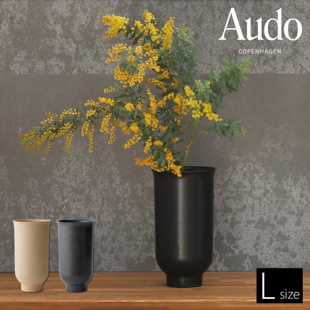 ［ Audo Copenhagen キクラデスベース L ］フラワーベース 花器 花瓶 一輪挿し 北欧 枝物 枝 ドライフラワー サンド ブラック セラミック 陶器 モダン シンプル 北欧インテリア スタイリッシュ シンプル リビング 和室 おしゃれ MENU【送料無料】