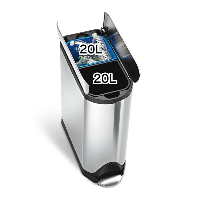 ステップダストボックス simplehuman バタフライ 40L タイプ simplehuman バタフライステップダストボックス 分別タイプ 40L