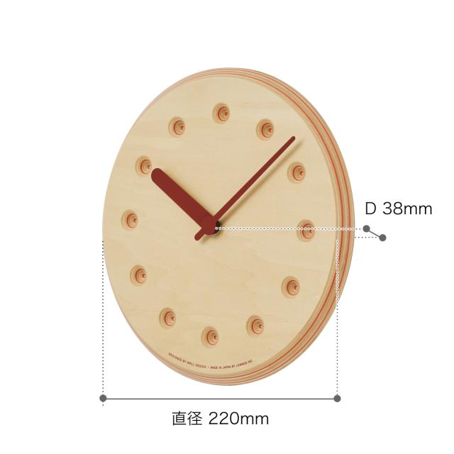 ［ DESIGN OBJECTS Paper-Wood CLOCK dot ］レムノス 掛け時計 壁掛け時計 時計 おしゃれ ウォールクロック 壁掛け 掛時計 日本製 雑貨 北欧 木製 リビング インテリア タカタ ネイビー グリーン オレンジ【送料無料】_1