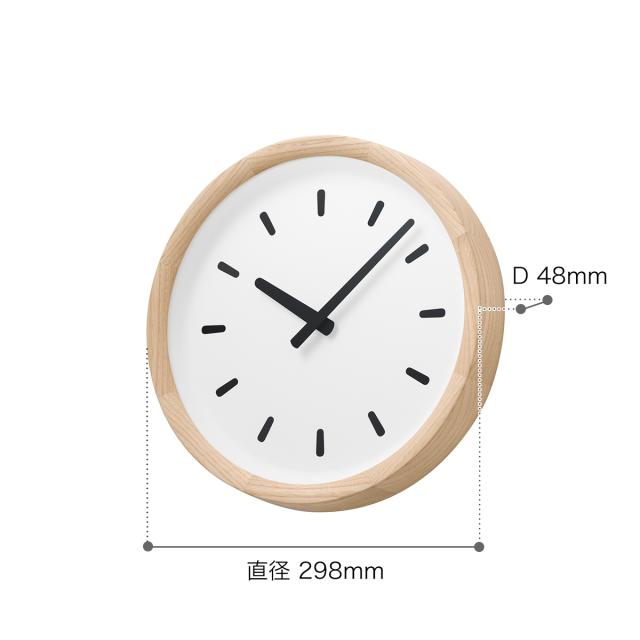 ［ CASA basin number／basin line ］レムノス 掛け時計 壁掛け時計 ベイスン ナンバー ライン 時計 おしゃれ ウォールクロック 静音 壁掛け 木製 掛時計 北欧 リビング インテリア シンプル タカタ PIL23【送料無料】_1