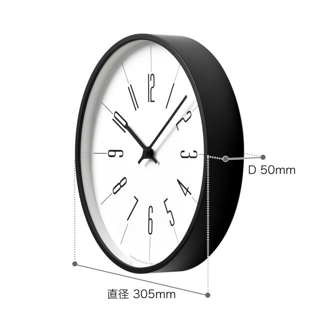 レムノス 掛け時計 電波 アナログ 木枠 時計台の時計 アラビック φ300