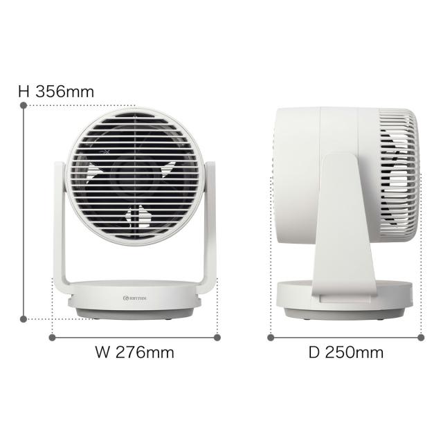 ［ RHYTHM Silky Wind Circulator ］サーキュレーター リズム 首振り 大風量 40畳 DCモーター 2重反転ファン コンパクト 省エネ 静音 扇風機 送風 換気 空気循環 部屋干し 衣類乾燥 梅雨 おしゃれ シンプル 分解 洗える 9ZFA39RH08 サーキュ リズム時計