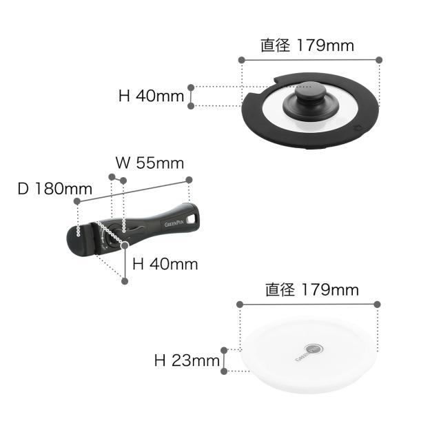 特典付［ グリーンパン クリックシェフ 8点セット ］フライパン 20cm 26cm ソースパン 着脱式ハンドル ガラス蓋 セラミックコーティング 食洗機対応 オーブン マグニートIH ノンスティック ダイヤモンド 取っ手が外せる 白いフライパン GREENPAN 05093438 05093435
