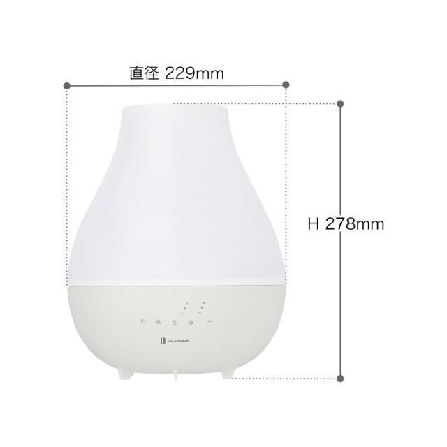 ［ Life on Products 抗菌上部給水ハイブリッド式加湿器 LuLuPure hybrid ］ハイブリッド 加湿器 加熱 超音波 コンパクト 3.3L アロマ 上から給水 加湿機 卓上 上部給水 オフタイマー ライト付き 抗菌 据え置き おしゃれ LCAHF017