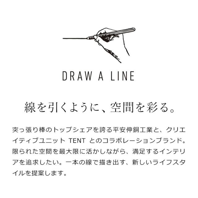 ［ DRAW A LINE 201 Lamp Arm S ］ドローアライン 突っ張り棒 つっぱり棒 ランプアームS LED対応 高さ調節 間接照明 照明器具 ライト 裸電球 スタンドライト フロアライト フロアーライト おしゃれ ブラック ホワイト モノトーン マット【送料無料】_5