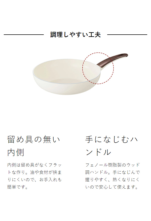 ［ グリーンパン ウッドビー ウォックパン 28cm ］GREENPAN Wood be フライパン 安全 セラミック ノンスティック IH対応 PFOA フリー フッ素加工なし 安全なフライパン おしゃれ ギフト 一人暮らし 白 ホワイト CC001013-001【送料無料】の通販は