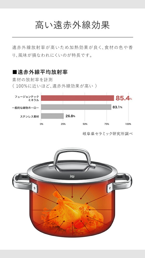 ［ WMF フュージョンテック ミネラル ロースター 28cm ］WMF ヴェーエムエフ 両手鍋 浅型 鍋 無水調理 炊飯 お米 IH対応 ガス火 オーブン 食洗機対応 ガラス蓋 28cm 焦げにくい 調理器具 ギフト 卓上 ご飯 プラチナム ローズクォーツ_8