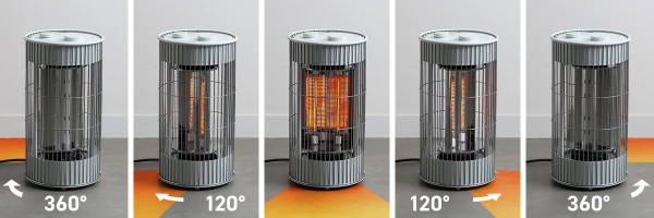 ［ ±0 テラスヒーター XHS-J420 ］カーボンヒーター 360度 首振り 防水 屋外 省エネ 速暖 暖房 電気ヒーター 電気ストーブ 遠赤外線 アウトドア テラス ベランダ おしゃれ モダン 360° ストーブ プラスマイナスゼロ_9